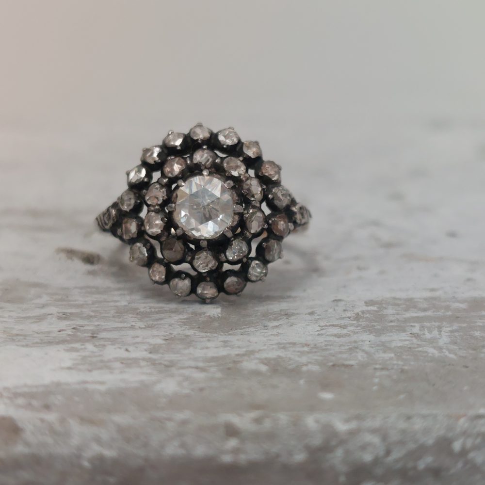 Antique Early Victorian Rose Cut Diamond Ring