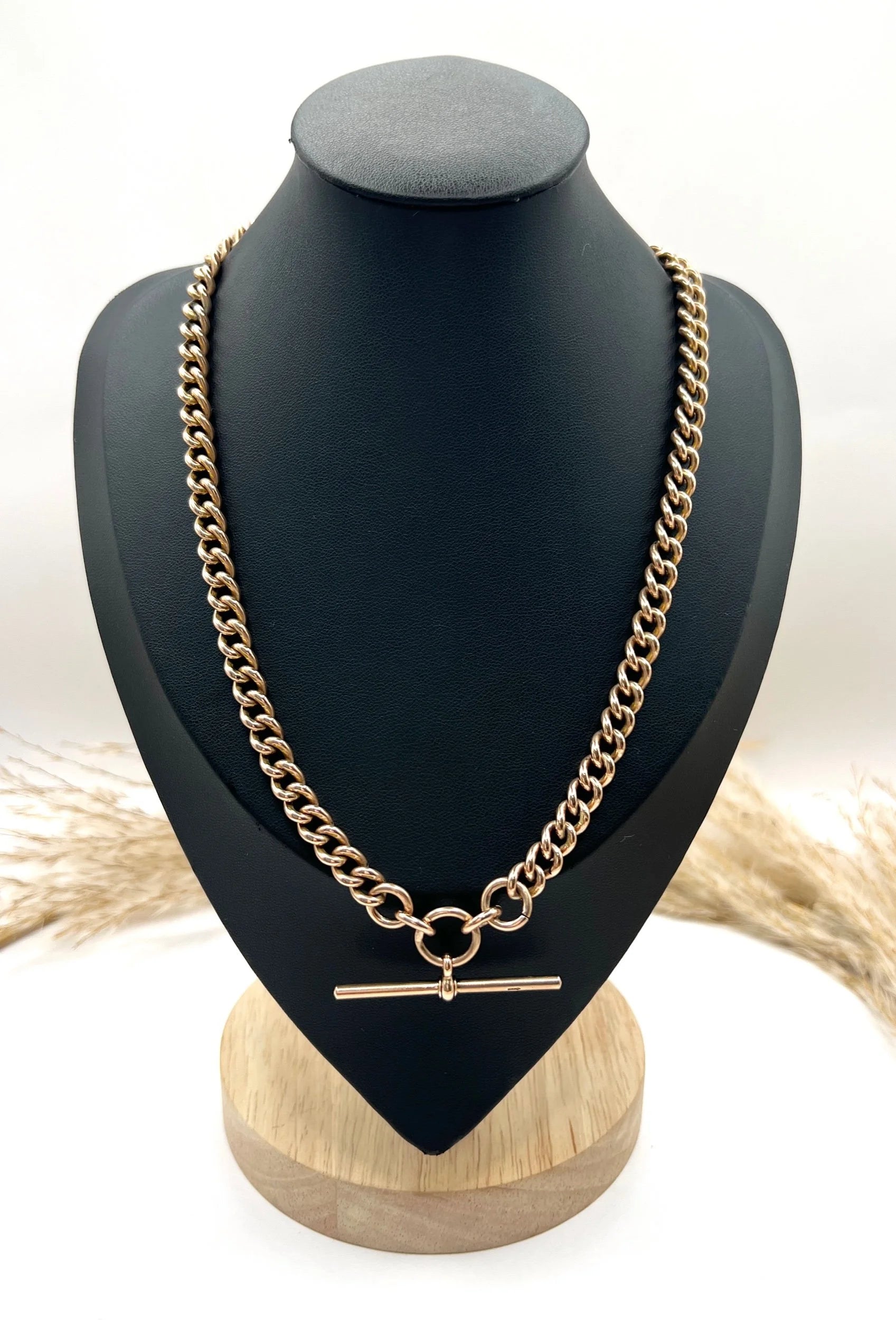 Victorian 9 Carat Rose Gold Albert Chain Necklace, Circa 1880