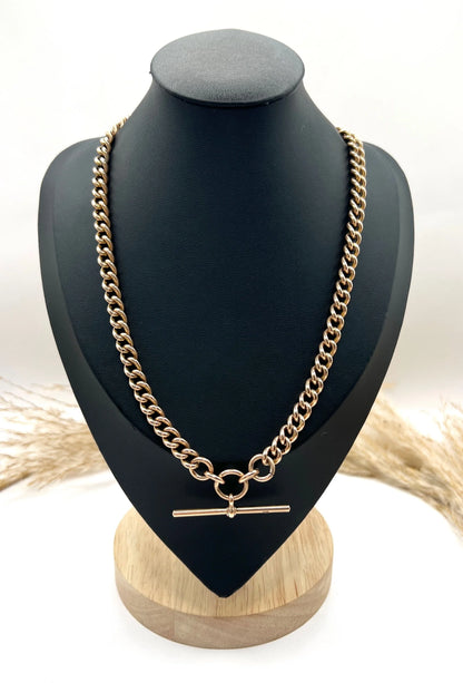 Victorian 9 Carat Rose Gold Albert Chain Necklace, Circa 1880