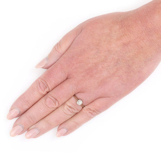 Antique Edwardian 0.95ct Old Cut Diamond Solitaire Engagement Ring