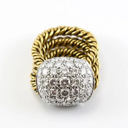 Vintage Pomellato 5ct Diamond Bombe Cocktail Ring