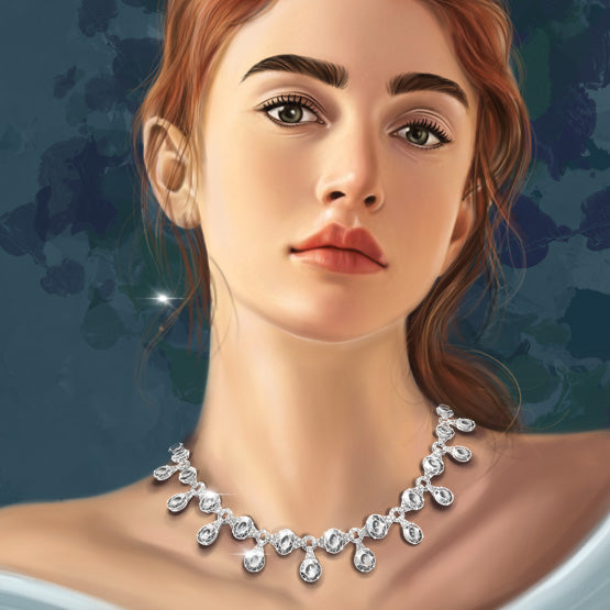 Old Mine Cut Diamond Fringe Necklace; set with 37.68cts old mine cut diamonds, accented by 3.32cts round brilliant-cut diamonds, 41.00 carat total, in 18ct white gold