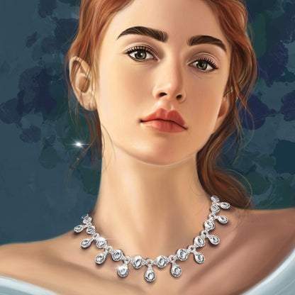 Old Mine Cut Diamond Fringe Necklace; set with 37.68cts old mine cut diamonds, accented by 3.32cts round brilliant-cut diamonds, 41.00 carat total, in 18ct white gold