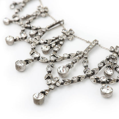 Antique Edwardian Silver and Paste Festoon Necklace