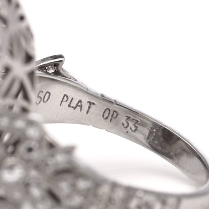 3.30ct Opal and Diamond Cluster Ring in 850 Platinum