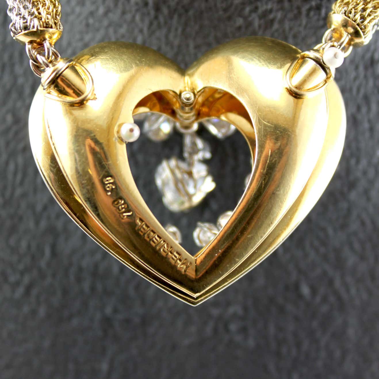 Diamond and 18ct Gold Heart Pendant by ME Riedel