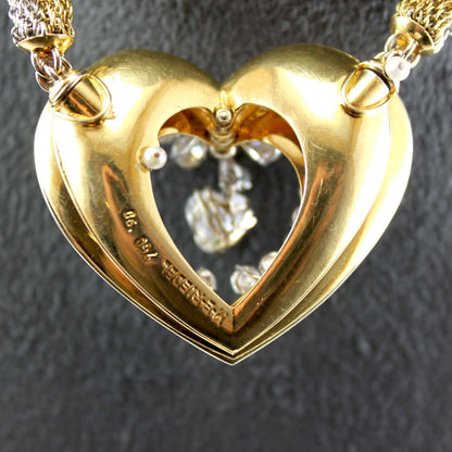 Diamond and 18ct Gold Heart Pendant by ME Riedel