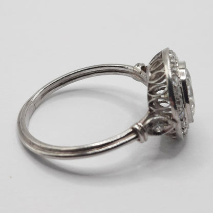 1.50ct Old European Cut Diamond Halo Cluster Ring