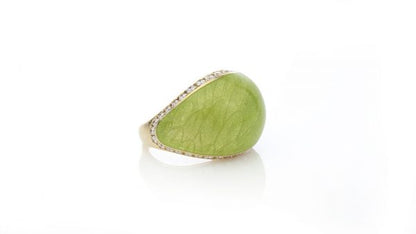 Fabergé Green Enamel, Diamond, 18ct Gold Limited Edition Ring