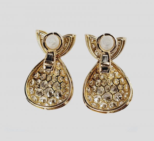 Vintage French Diamond Drop Earrings, 5 carats