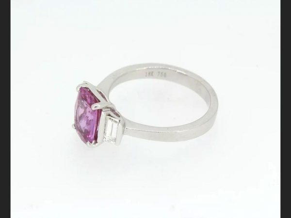 Natural Pink Sapphire and Diamond Ring, gemstones totaling 2.64 carats