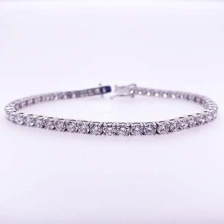 Brilliant Cut Diamond Line Bracelet, 7 carat total
