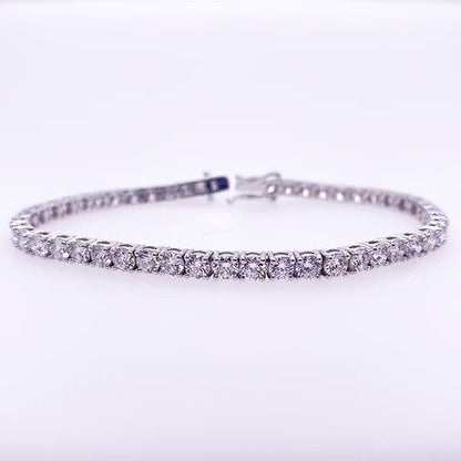 Brilliant Cut Diamond Line Bracelet, 7 carat total