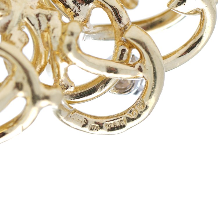 Alan Martin Gard Vintage 18ct Yellow Gold Brooch with 0.35cts Diamonds, London 1977