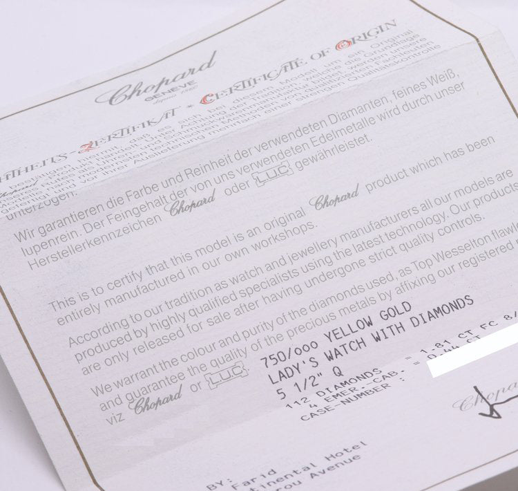 Vintage Chopard Happy Sport 18ct Yellow Gold and Diamonds Quartz Watch with Chopard box and paperwork