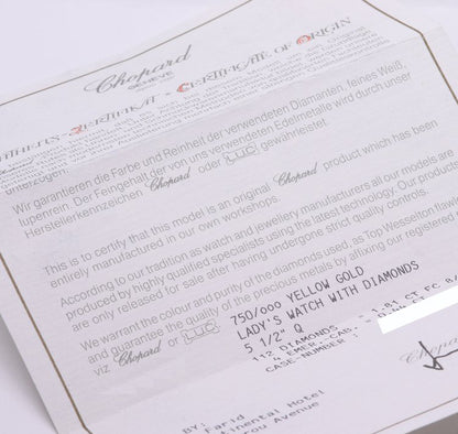 Vintage Chopard Happy Sport 18ct Yellow Gold and Diamonds Quartz Watch with Chopard box and paperwork