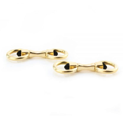 Cartier Vintage 18ct Yellow Gold Cufflinks with Onyx, Made in London, Circa 1970s. Designer Jacques Cartier