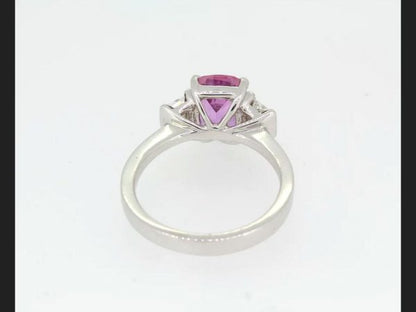 Natural Pink Sapphire and Diamond Ring, gemstones totaling 2.64 carats