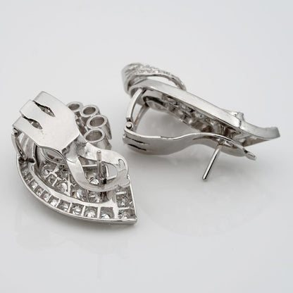 Art Deco 4.50ct Diamond Cornucopia Earrings