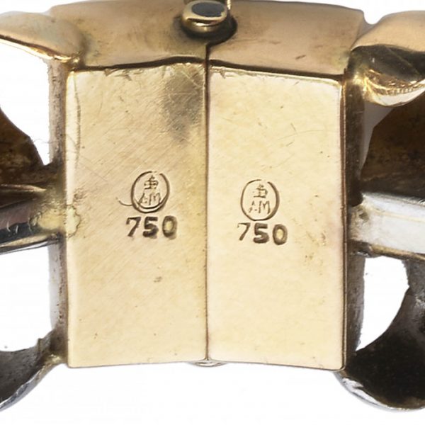 Vintage Diamond and 18ct Gold Feather Bangle Bracelet, 5.00 carats