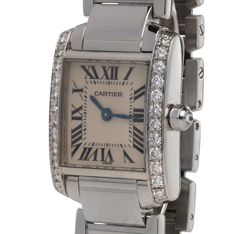 Cartier Tank Francaise 18ct White Gold Watch with Diamonds