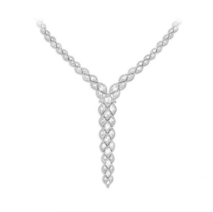 Contemporary Rose Cut Diamond Long Drop Necklace, 16.34 carats