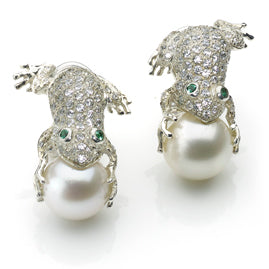 Frog Prince' Freshwater Pearl Earrings