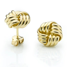 Three Strand Gold Knot Earrings
