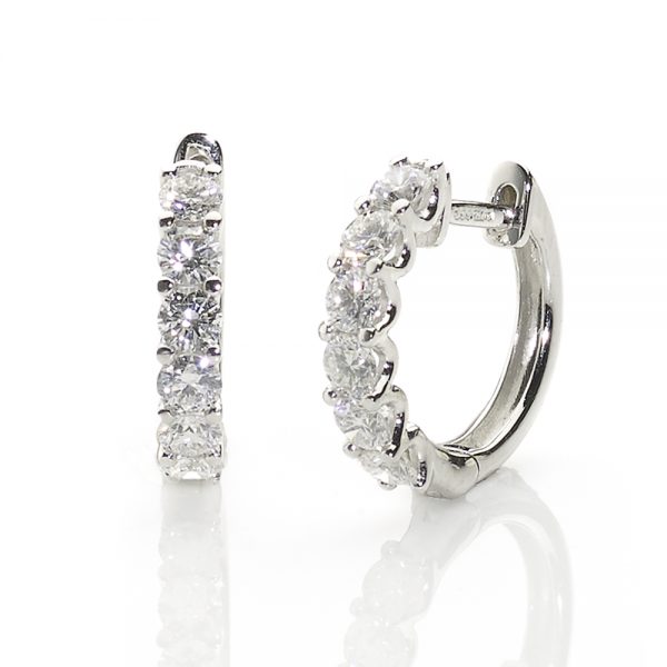 Diamond Set Hoop Earrings