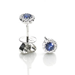 Sapphire & Diamond Cluster Earrings