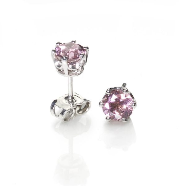 Dusky Pink Tourmaline Ear Studs