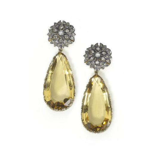 Antique Victorian Citrine Drop Earrings