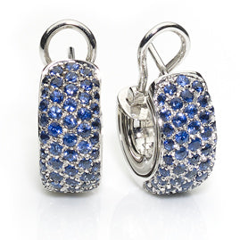 Sapphire Set Hoop Earrings, 18ct White Gold