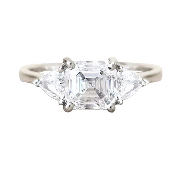 Platinum Square Cut Diamond Ring,  2.02 carats D colour