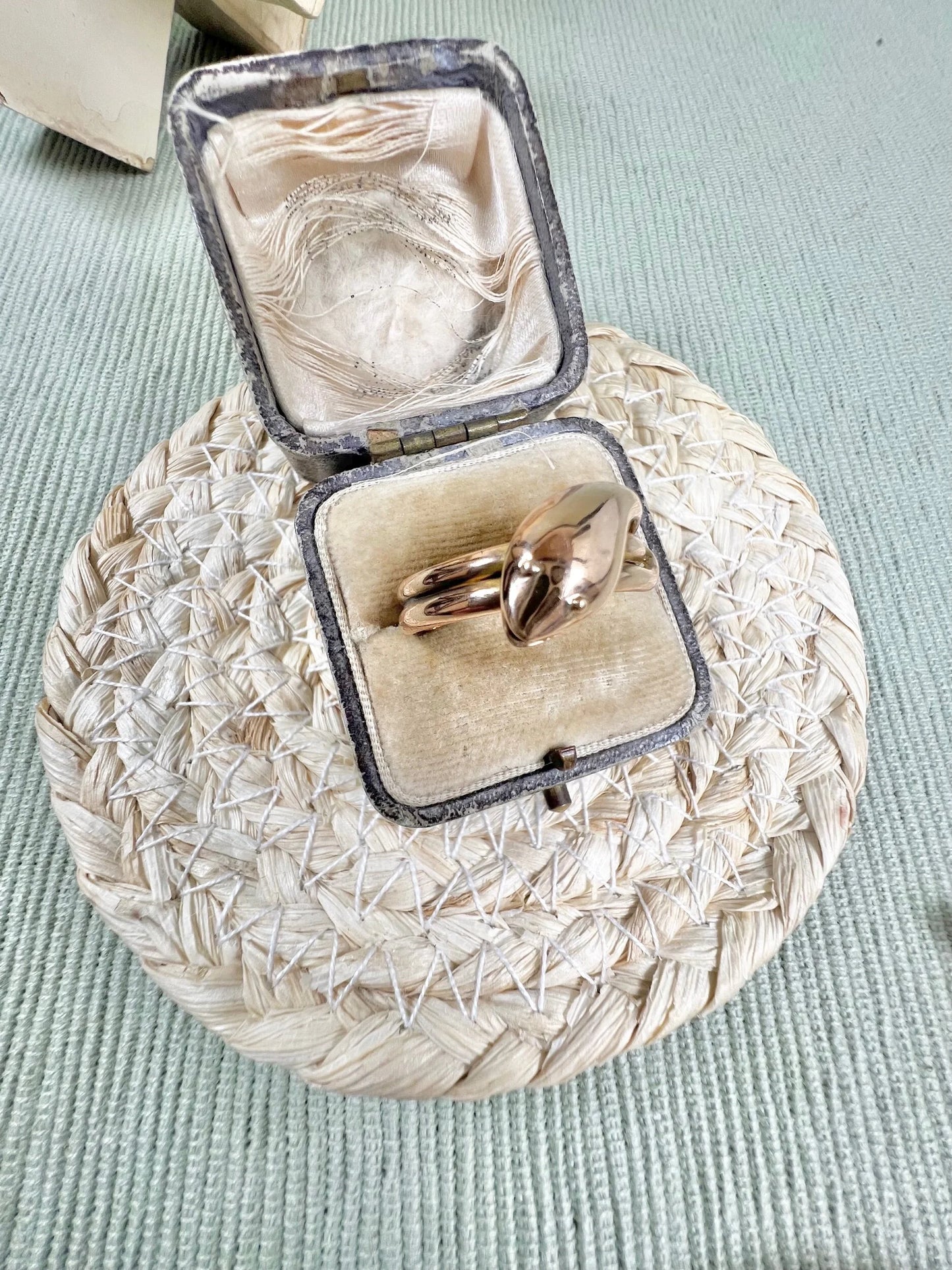 Antique 9ct Yellow Gold Edwardian Snake Ring, Chester Hallmarked