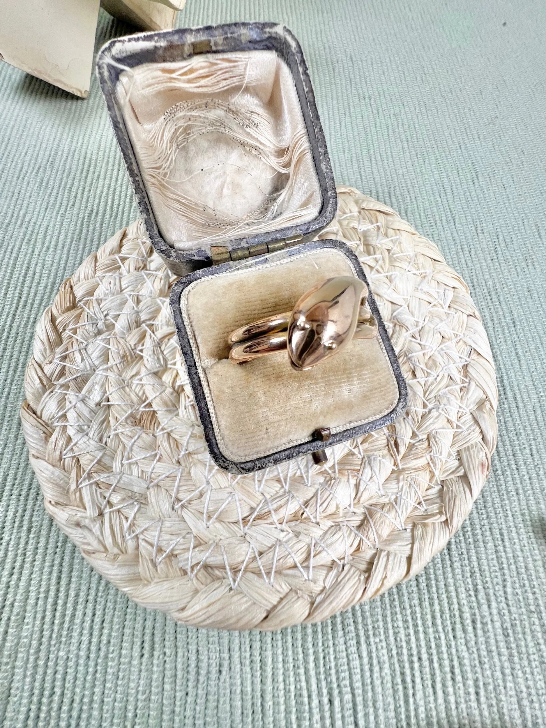 Antique 9ct Yellow Gold Edwardian Snake Ring, Chester Hallmarked