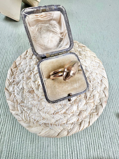 Antique 9ct Yellow Gold Edwardian Snake Ring, Chester Hallmarked