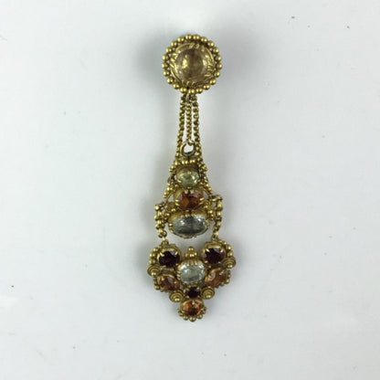 Early 19th Century Multi Gem Set Cannetille Pendant in High Carat Gold