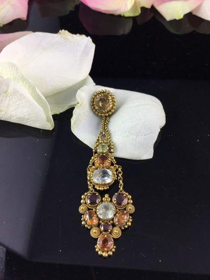Early 19th Century Multi Gem Set Cannetille Pendant in High Carat Gold