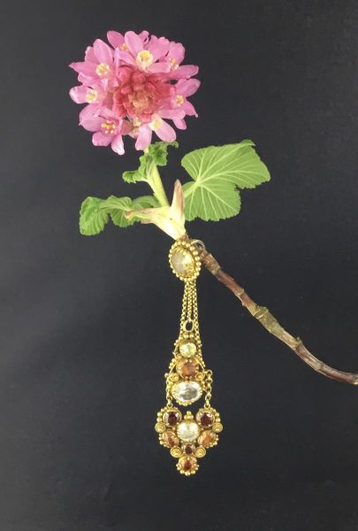 Early 19th Century Multi Gem Set Cannetille Pendant in High Carat Gold