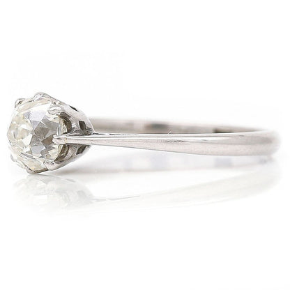 Antique Edwardian 0.95ct Old Cut Diamond Solitaire Ring