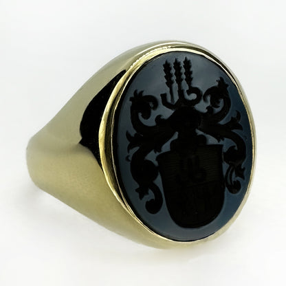 Chunky Antique Crest Intaglio Ring
