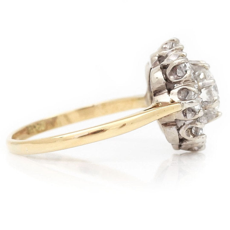 Vintage 1.60ct Diamond Floral Cluster Ring