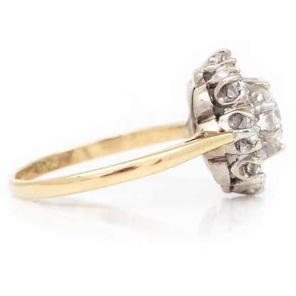 Vintage 1.60ct Diamond Floral Cluster Ring