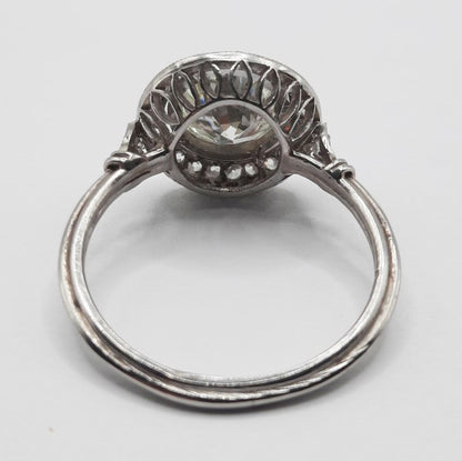 1.50ct Old European Cut Diamond Halo Cluster Ring