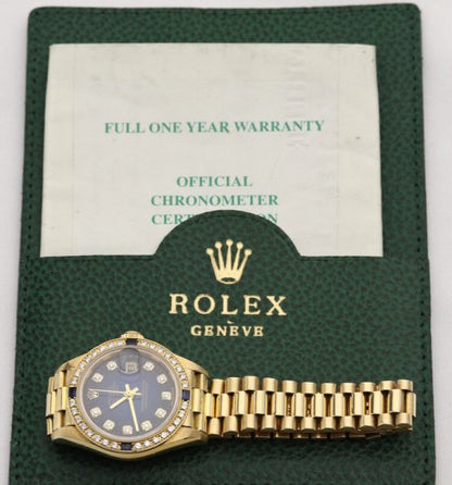 Rolex Lady Datejust 18ct Gold Diamond Dial with Box and Papers