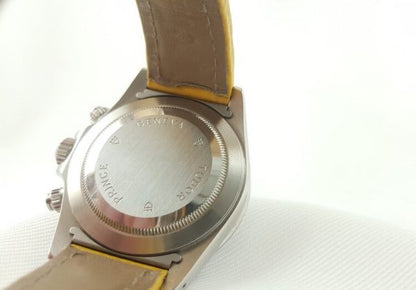 Tudor Prince Date 79280 Chronograph Automatic Wristwatch with Yellow Dial and Rolex Service Papers