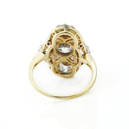 Antique Art Deco 2.84ct Old Cut Diamond Plaque Ring