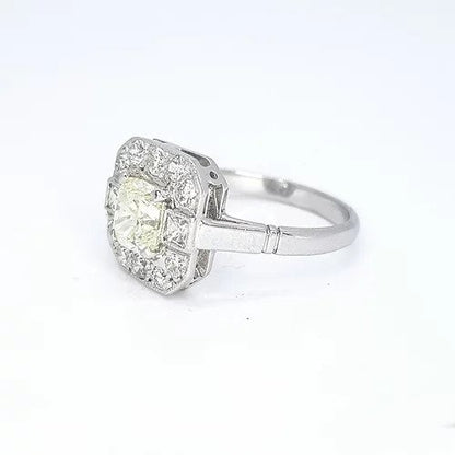 1.03ct Radiant Cut Diamond Cluster Ring in 18ct White Gold