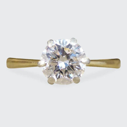 Vintage 1.15ct Diamond Solitaire Engagement Ring in 18ct Yellow Gold